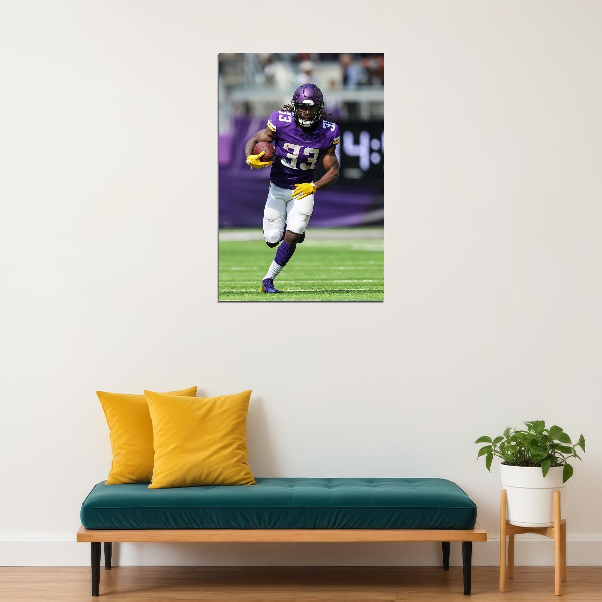 Minnesota Vikings Dalvin Cook 33 American Football Player Poster Wall Art Print Home Wall Decor - xonomax