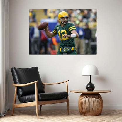 Aaron Rodgers American Football Player Green Bay Packers Poster Wall Art Print Home Wall Decor - xonomax