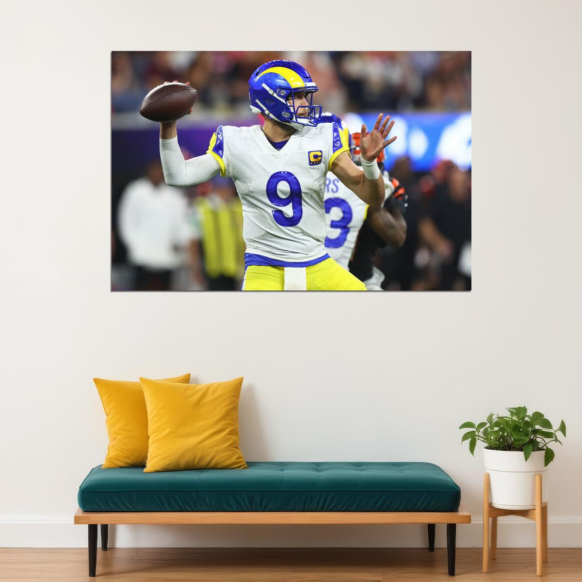 Los Angeles Rams Matthew Stafford American Football Player Poster Wall Art Print Home Wall Decor - xonomax