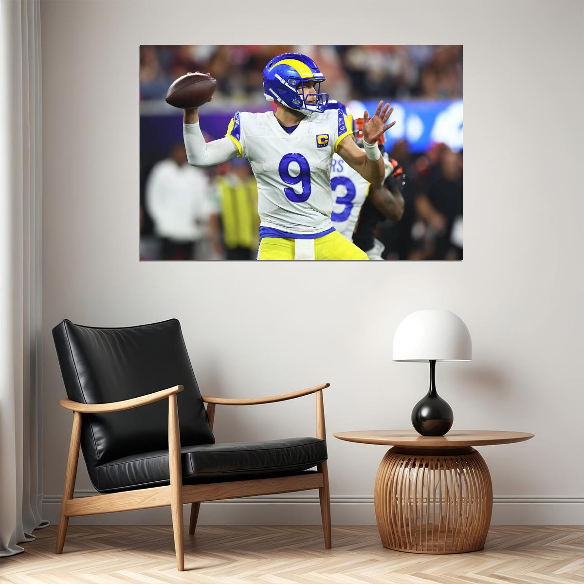 Los Angeles Rams Matthew Stafford American Football Player Poster Wall Art Print Home Wall Decor - xonomax