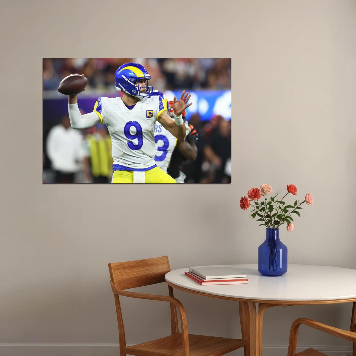 Los Angeles Rams Matthew Stafford American Football Player Poster Wall Art Print Home Wall Decor - xonomax