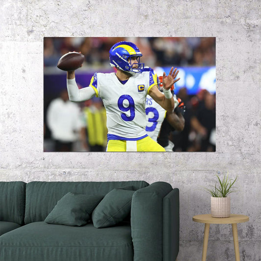 Los Angeles Rams Matthew Stafford American Football Player Poster Wall Art Print Home Wall Decor - xonomax