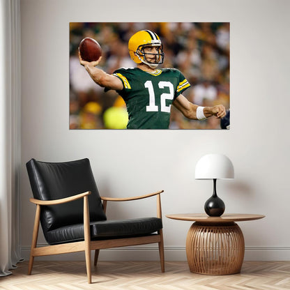 American Football Player Green Bay Packers Aaron Rodgers Poster Wall Art Print Home Wall Decor