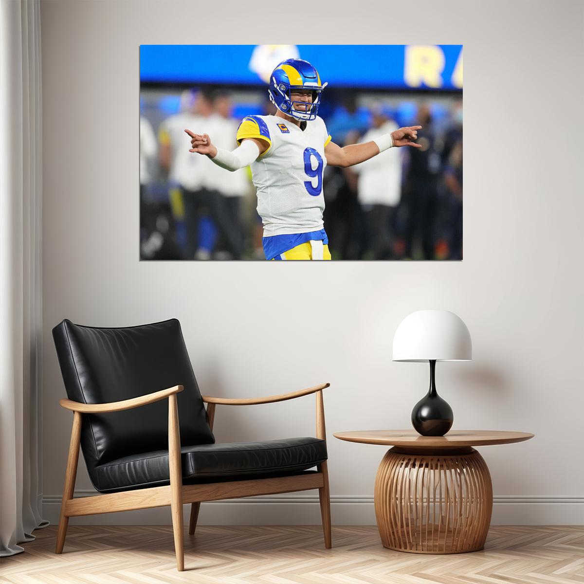 Los Angeles Rams American Football Player Matthew Stafford Poster Wall Art Print Home Wall Decor - xonomax