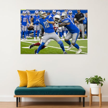 Detroit Lions Jared Goff American Football Player 16 Sport Poster Wall Art Print Home Wall Decor