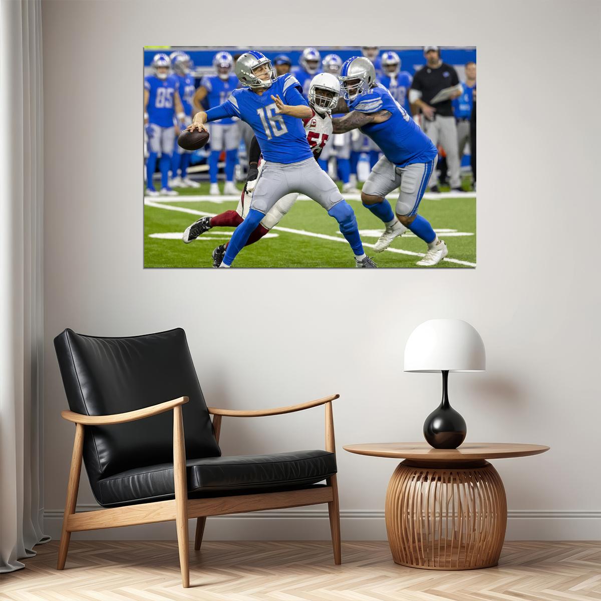Detroit Lions Jared Goff American Football Player 16 Sport Poster Wall Art Print Home Wall Decor