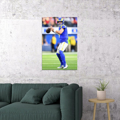 Los Angeles Rams Matthew Stafford American Football Player Poster Wall Art Print Home Wall Decor - xonomax