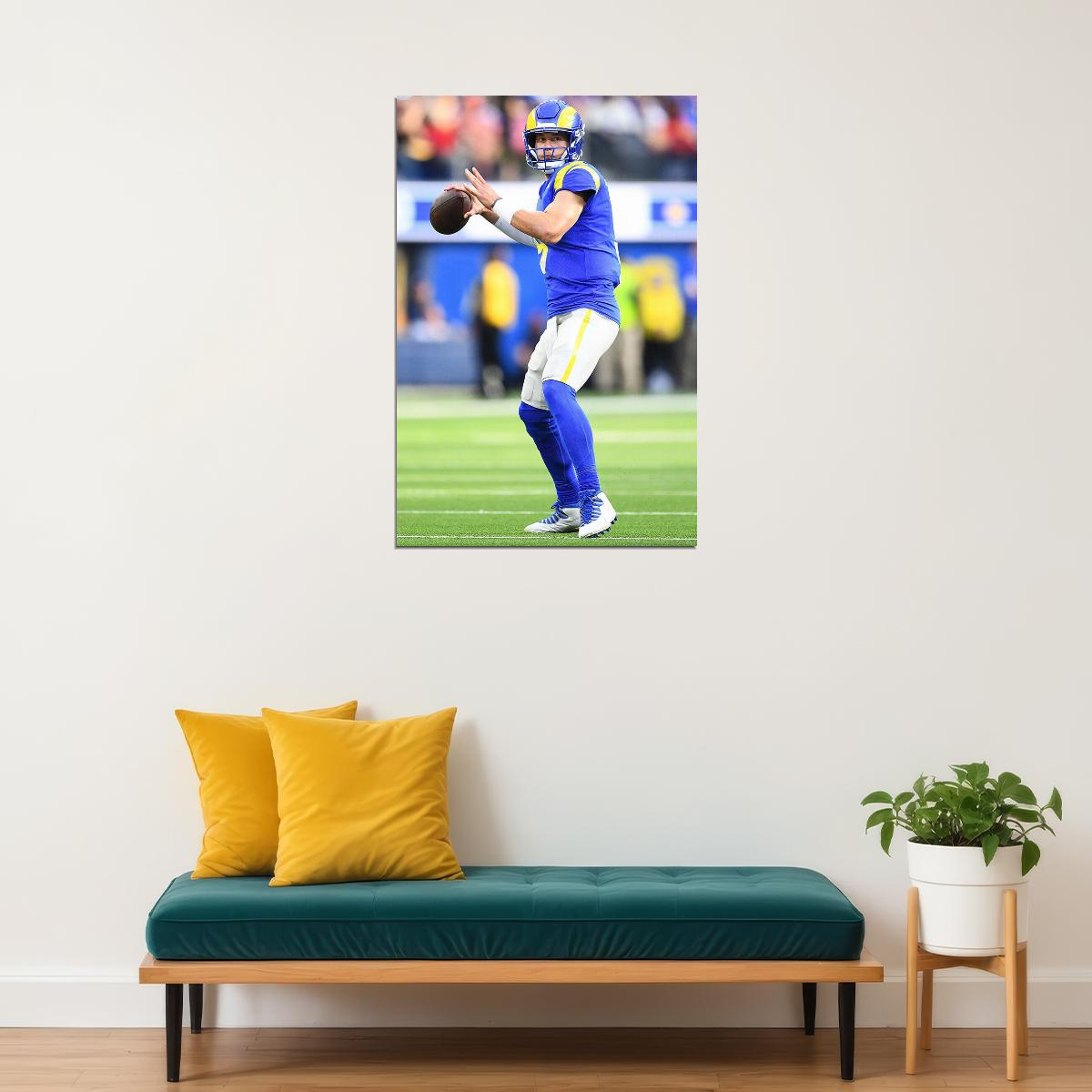 Los Angeles Rams Matthew Stafford American Football Player Poster Wall Art Print Home Wall Decor - xonomax