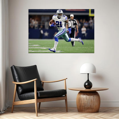 Run Ezekiel Elliott Dallas Cowboys American Football Poster Wall Art Print Home Wall Decor - xonomax