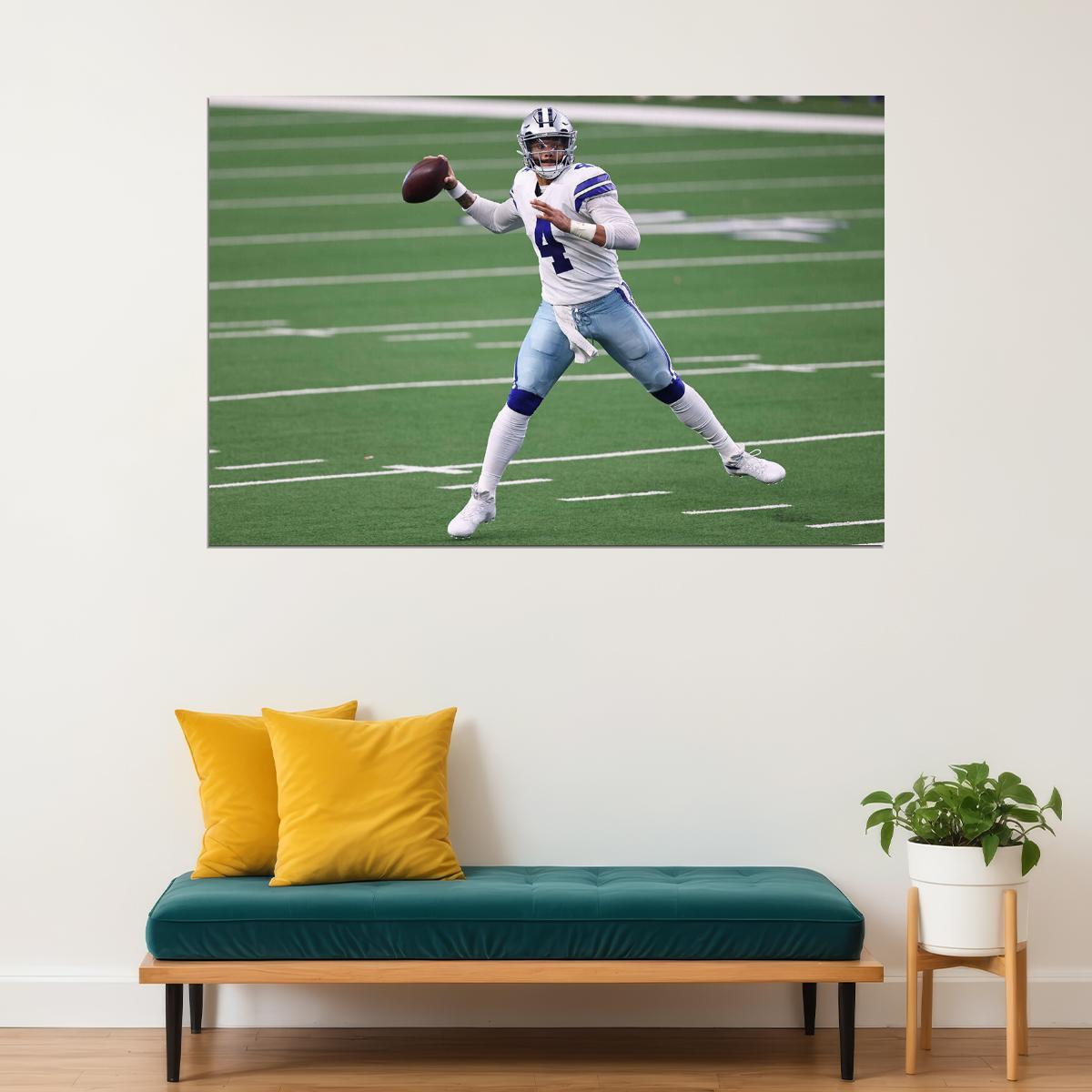 Dak Prescott 4 American Football Player Dallas Cowboys Poster Wall Art Print Home Wall Decor - xonomax