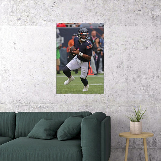Justin Fields American Football Player Chicago Bears Sport Poster Wall Art Print Home Wall Decor - xonomax