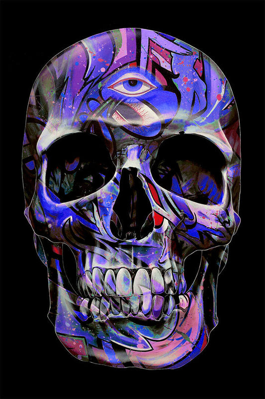 Blue Skull Death Fantasy Artwork Poster Wall Art Print Home Wall Decor - xonomax