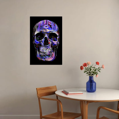 Blue Skull Death Fantasy Artwork Poster Wall Art Print Home Wall Decor - xonomax