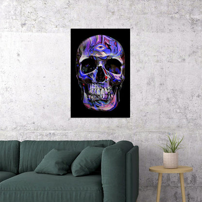 Blue Skull Death Fantasy Artwork Poster Wall Art Print Home Wall Decor - xonomax
