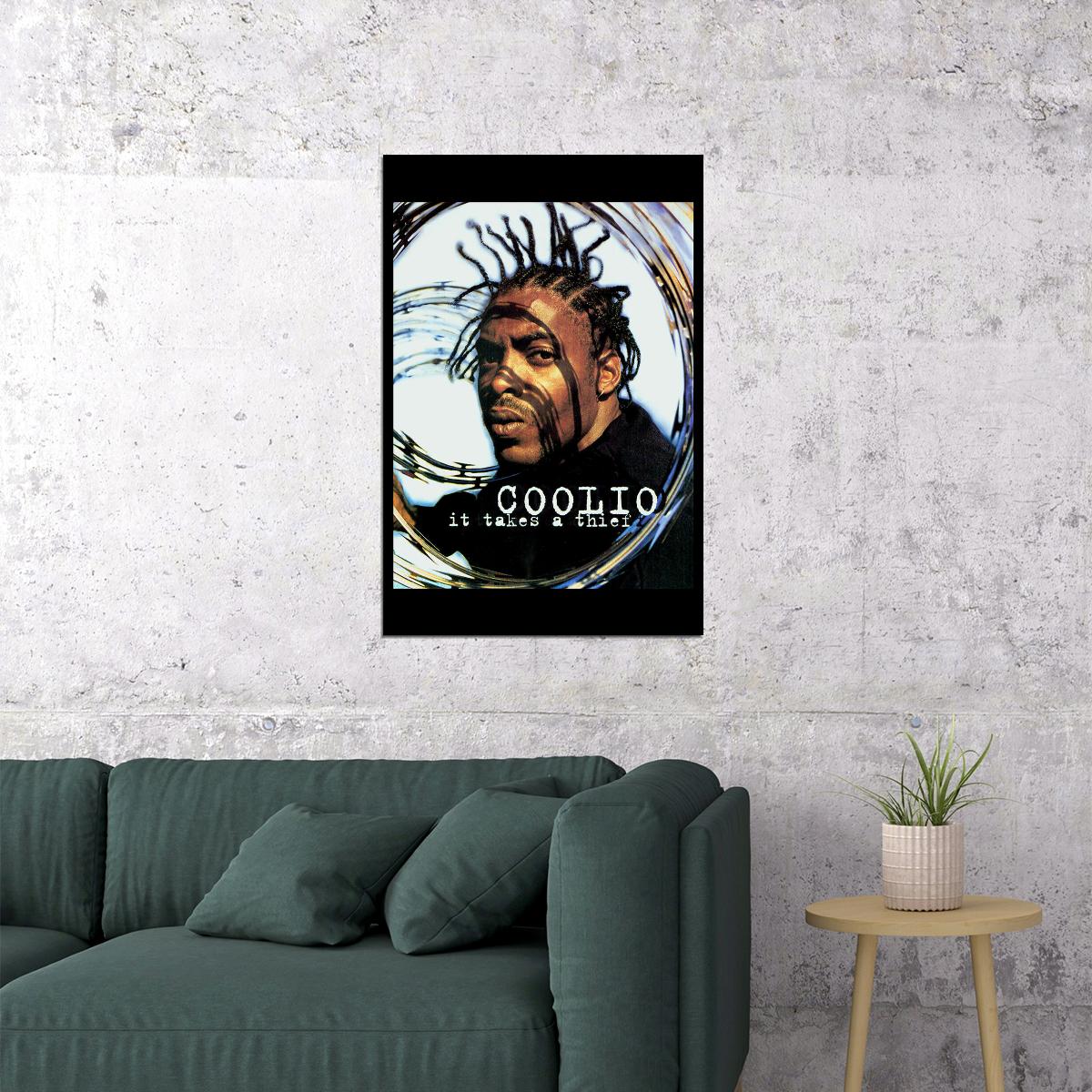 Coolio Rapper Thief Album Music Hip Hop Artist Leon Tribute Mem Poster Wall Art Print Home Wall Decor - xonomax