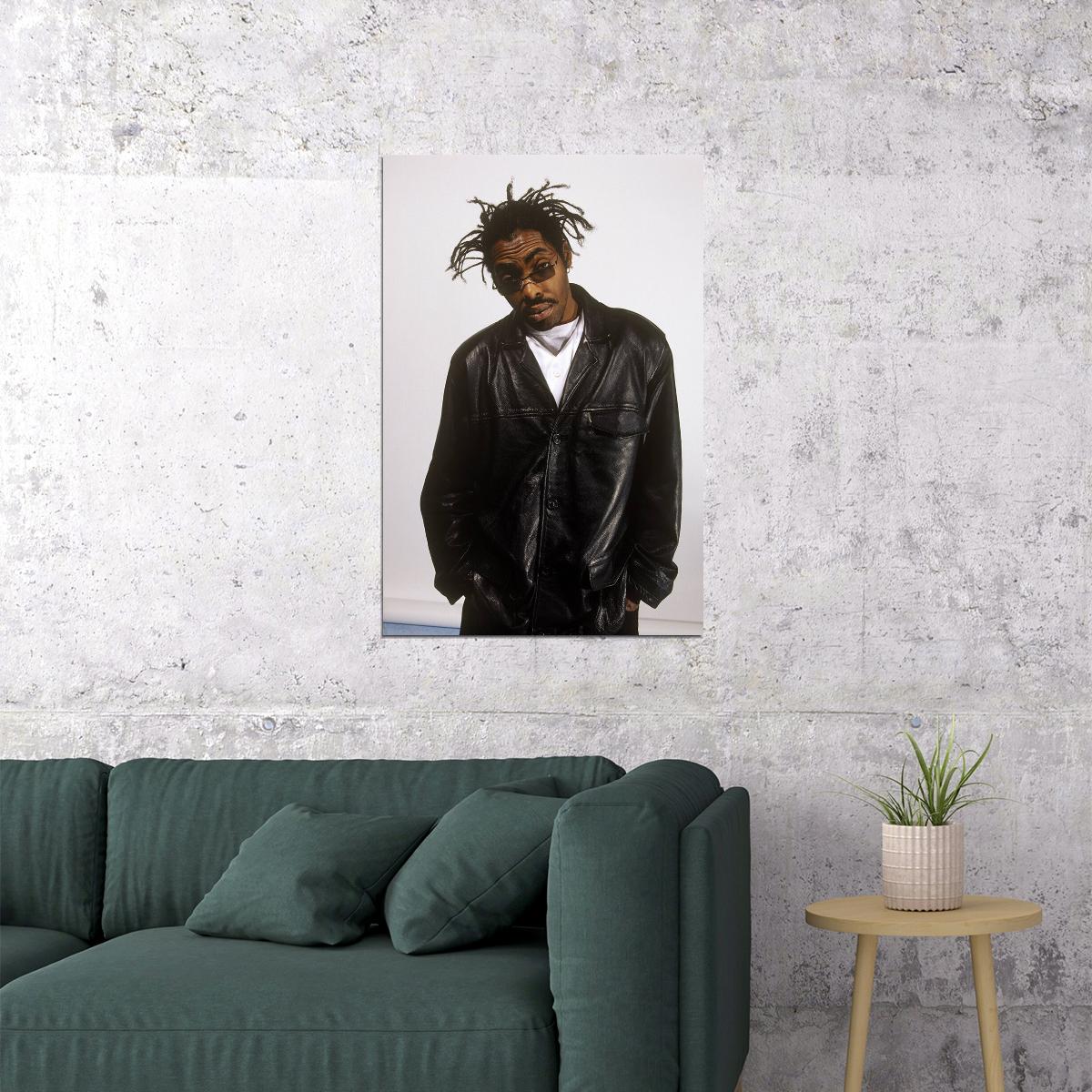 Coolio Rapper Leather Jacket Music Hip Hop Artist Leon Tribute Poster Wall Art Print Home Wall Decor - xonomax