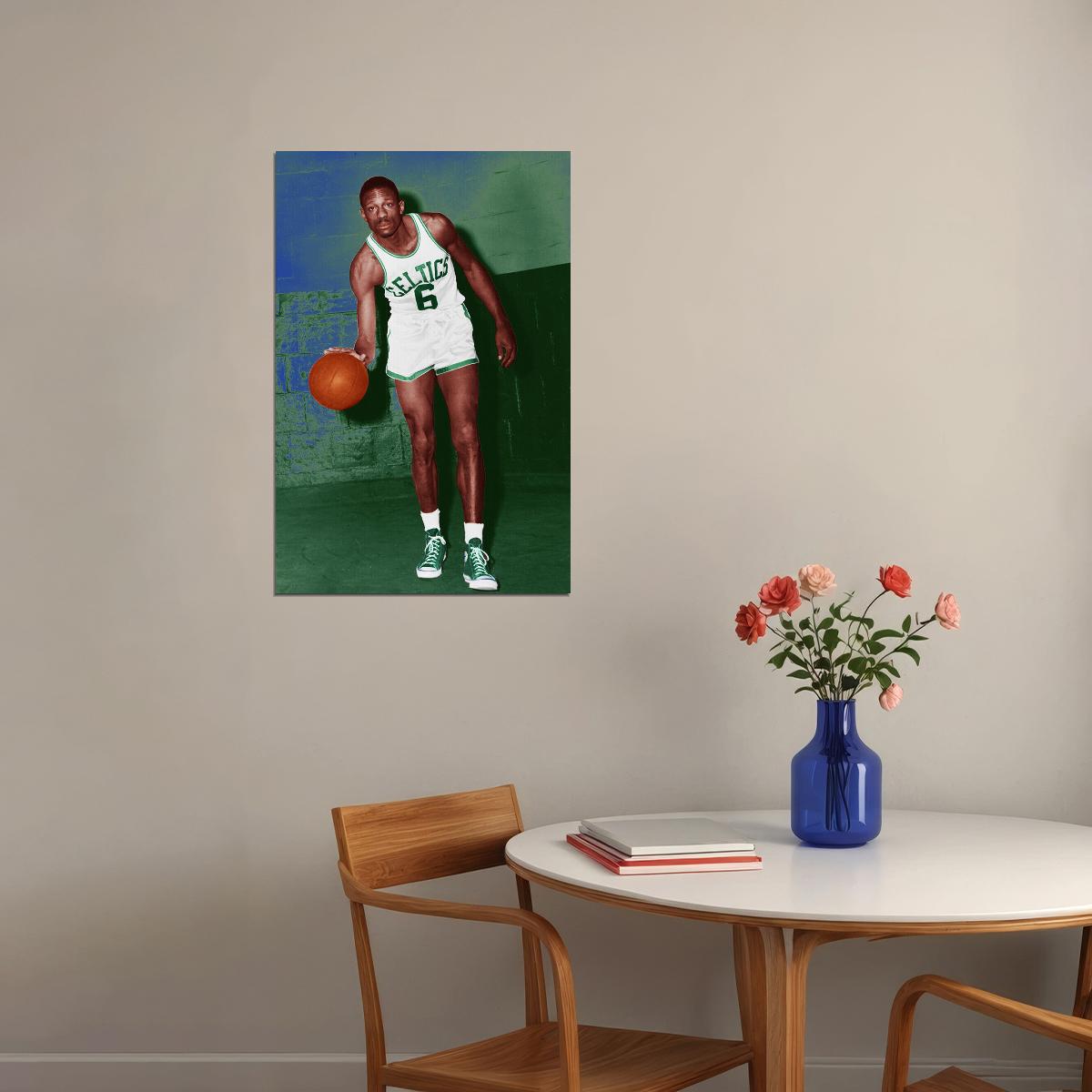 Bill Russell Former Athlete Basketball Pivot Player Sports Poster Wall Art Print Home Wall Decor - xonomax