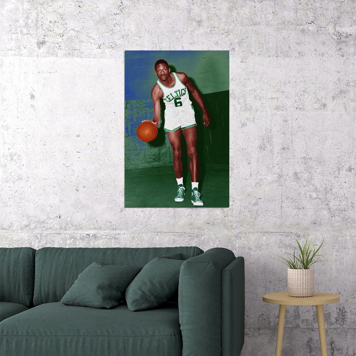 Bill Russell Former Athlete Basketball Pivot Player Sports Poster Wall Art Print Home Wall Decor - xonomax