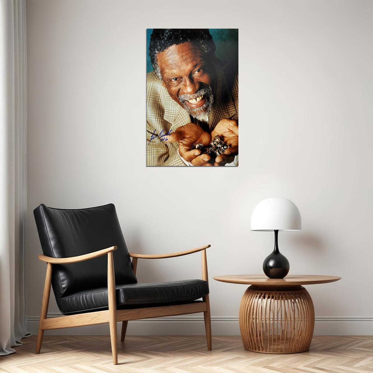 Bill Russell Old Basketball Pivot Player Sport Poster Wall Art Print Home Wall Decor - xonomax