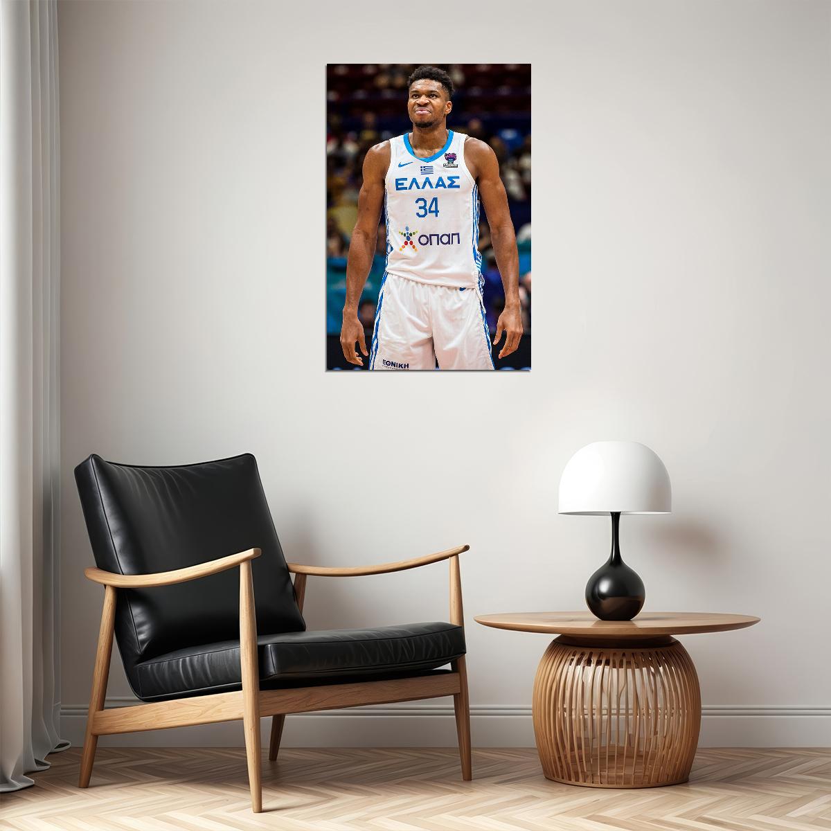 Giannis Antetokounmpo Greece Basketball Player Big Forward Poster Wall Art Print Home Wall Decor - xonomax