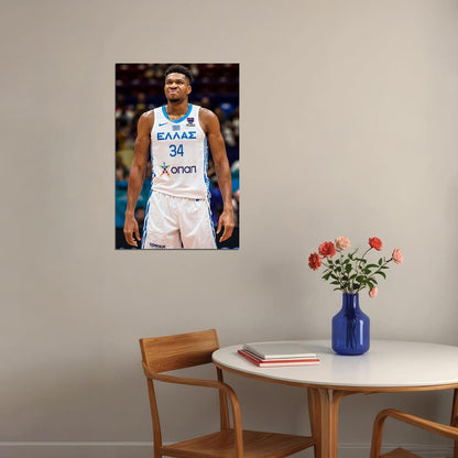 Giannis Antetokounmpo Greece Basketball Player Big Forward Poster Wall Art Print Home Wall Decor - xonomax