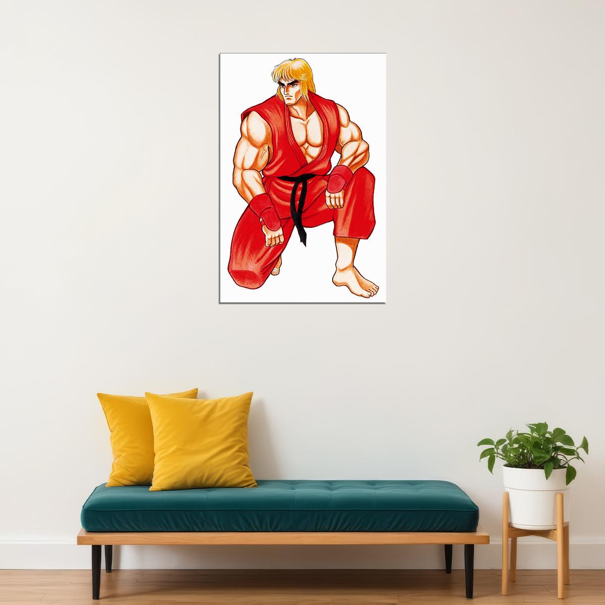 Street Fighter Ken Video Game Character Poster Wall Art Print Home Wall Decor - xonomax