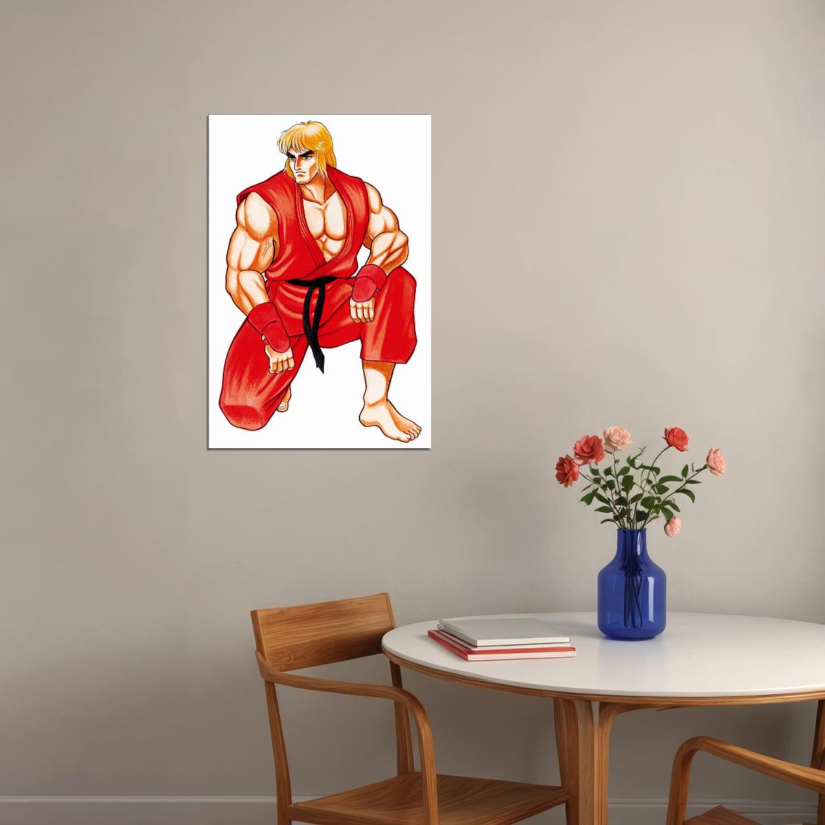 Street Fighter Ken Video Game Character Poster Wall Art Print Home Wall Decor - xonomax