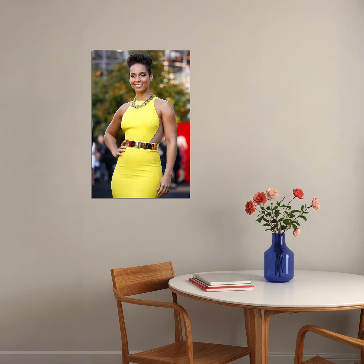 Alicia Keys Hollywood Celebrity Music Star Poster Wall Art Print Home Wall Decor - xonomax