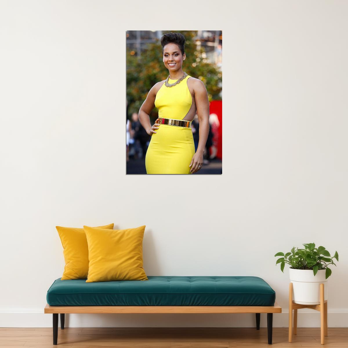 Alicia Keys Hollywood Celebrity Music Star Poster Wall Art Print Home Wall Decor - xonomax