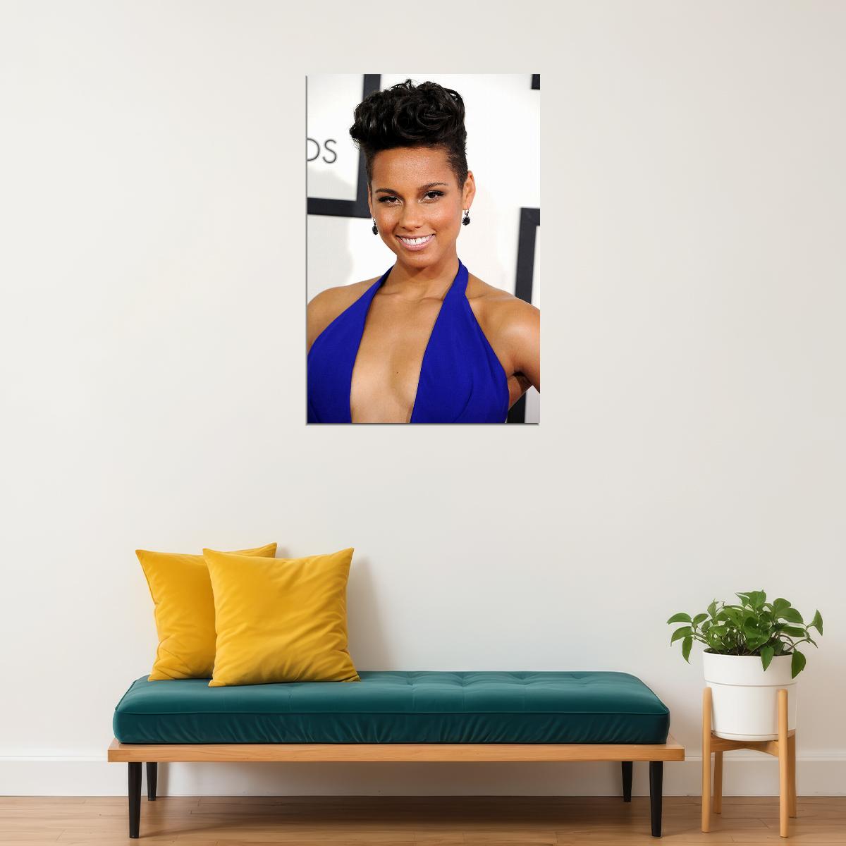 Alicia Keys Hollywood Celebrity Pop Music Poster Wall Art Print Home Wall Decor - xonomax