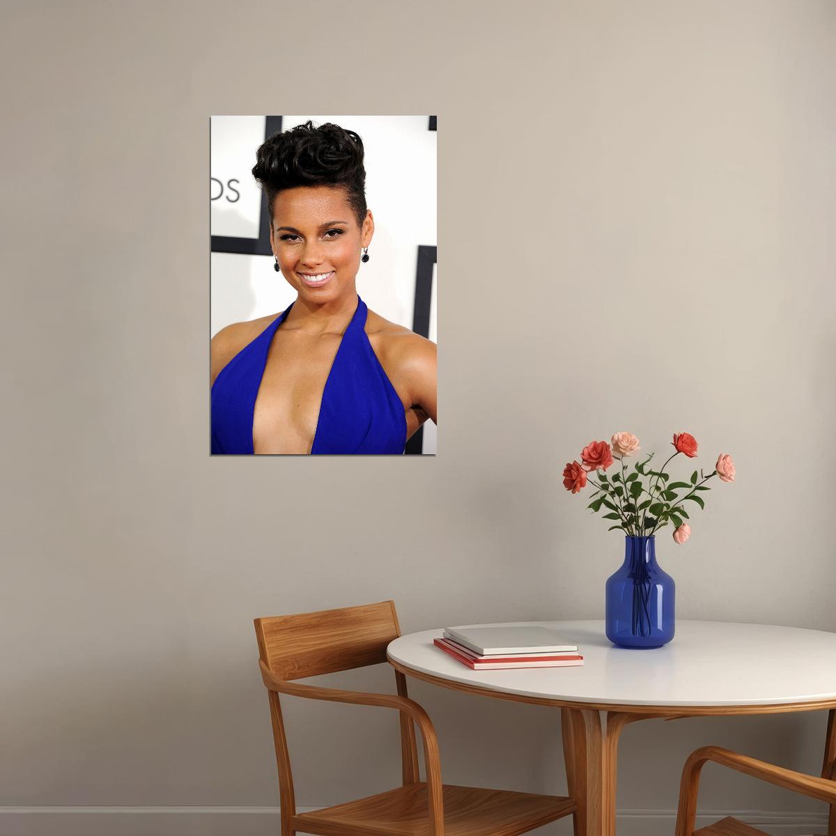 Alicia Keys Hollywood Celebrity Pop Music Poster Wall Art Print Home Wall Decor - xonomax
