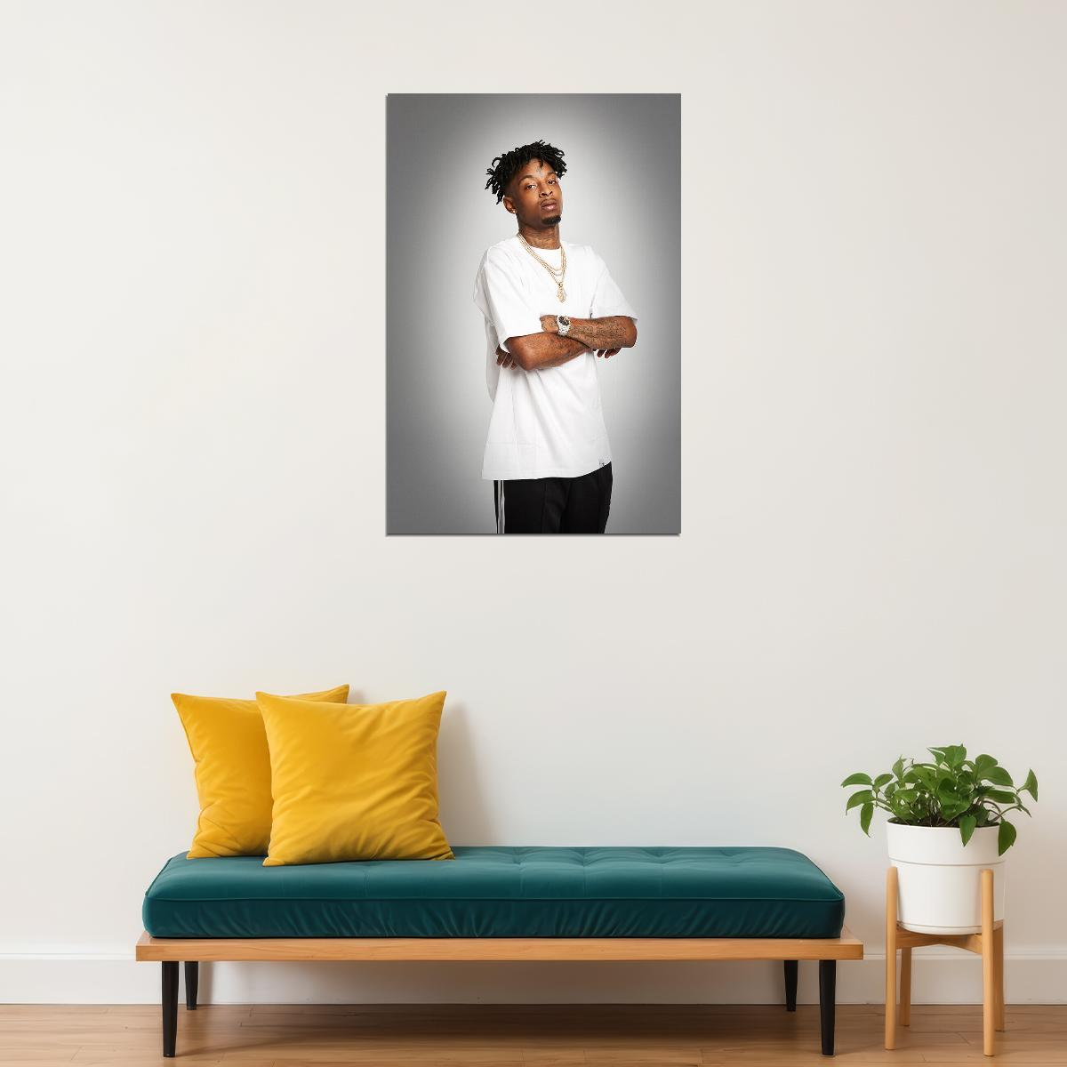 21 Savage Hollywood Celebrity Singer Rap Music Poster Wall Art Print Home Wall Decor - xonomax