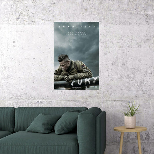 Fury Vintage Classic War Action Movie Cinema Poster Wall Art Print Home Wall Decor - xonomax