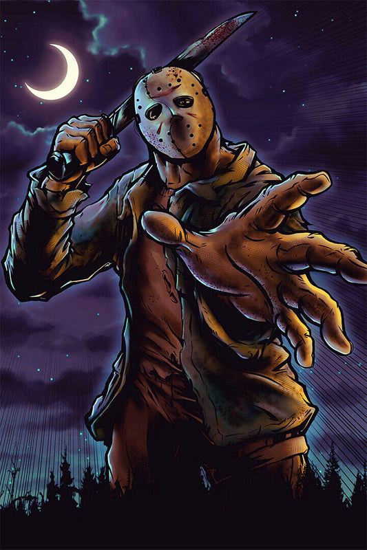 Friday The 13th Vintage Classic Action Movie Poster Wall Art Print Home Wall Decor - xonomax