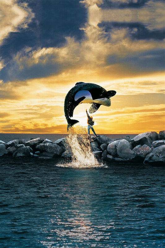 Free Willy Vintage Classic Adventure Movie Poster Wall Art Print Home Wall Decor - xonomax