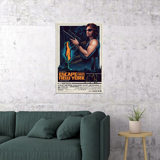 Escape From New York Vintage Classic Movie Poster Wall Art Print Home Wall Decor - xonomax