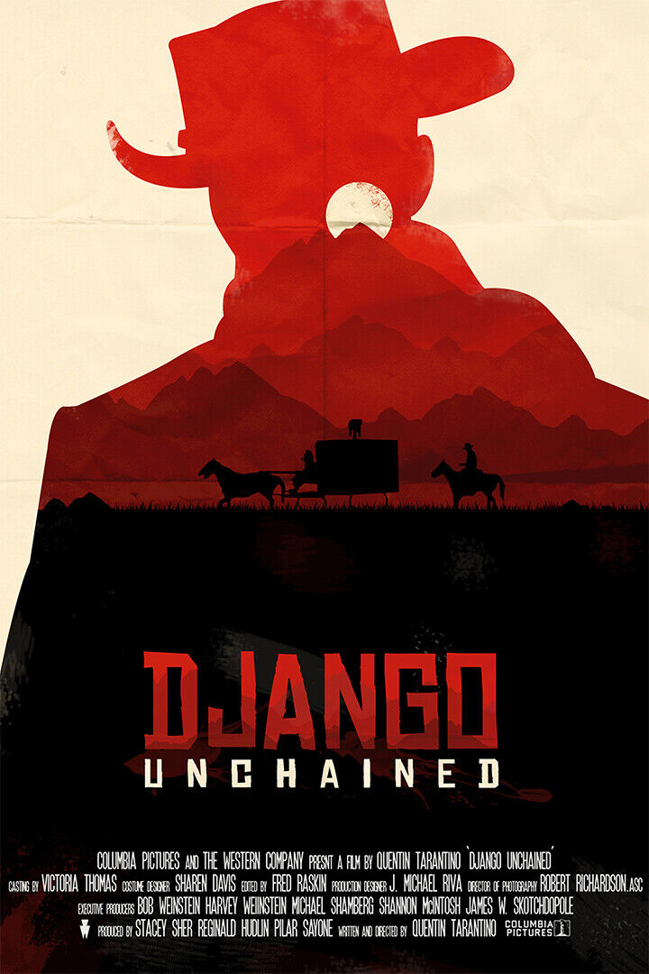 Django Unchained Vintage Western Movie Poster Wall Art Print Home Wall Decor - xonomax