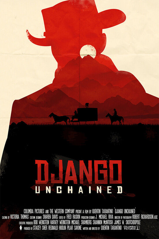Django Unchained Vintage Western Movie Poster Wall Art Print Home Wall Decor - xonomax