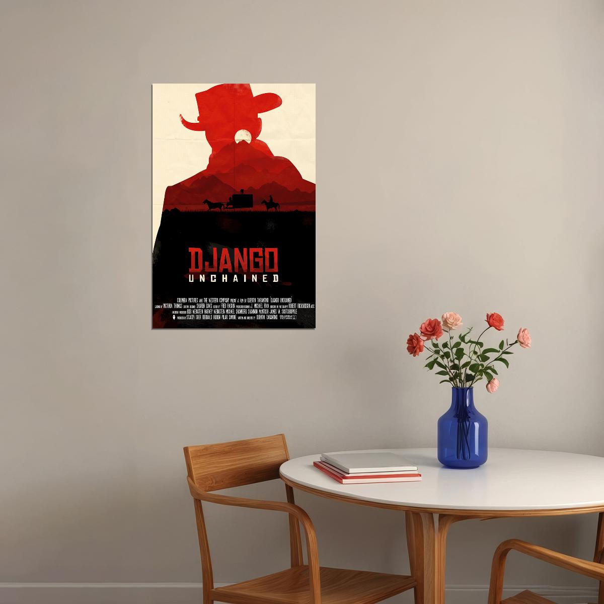 Django Unchained Vintage Western Movie Poster Wall Art Print Home Wall Decor - xonomax