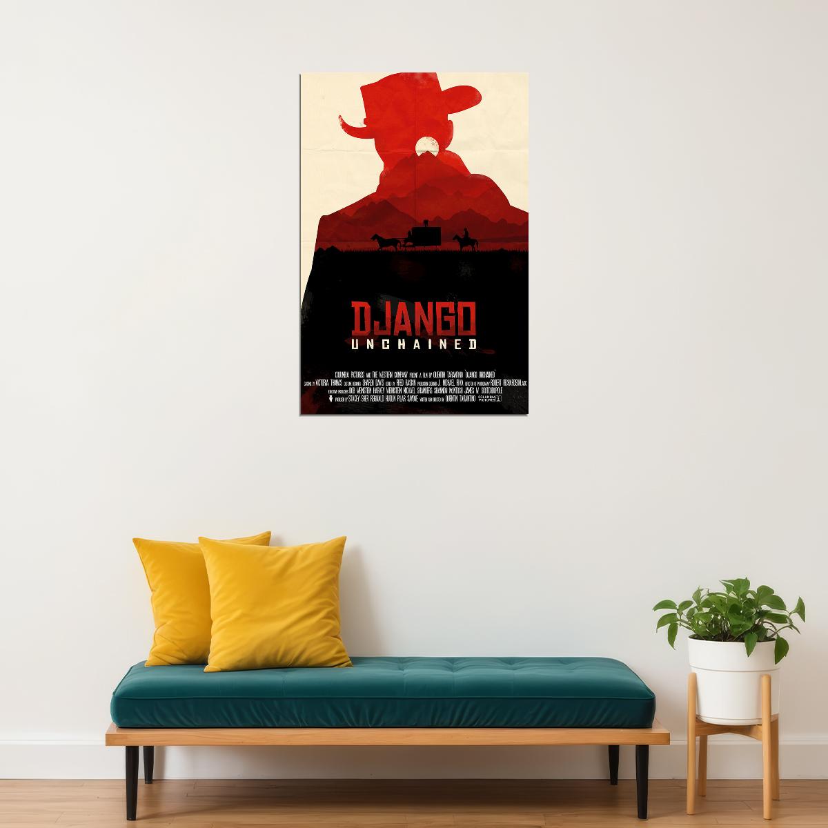 Django Unchained Vintage Western Movie Poster Wall Art Print Home Wall Decor - xonomax