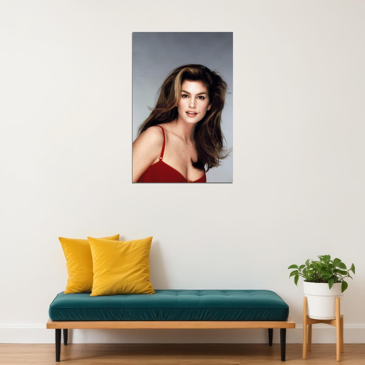 Poster - Cindy Crawford 80s 90s Vintage Actor Model Poster Wall