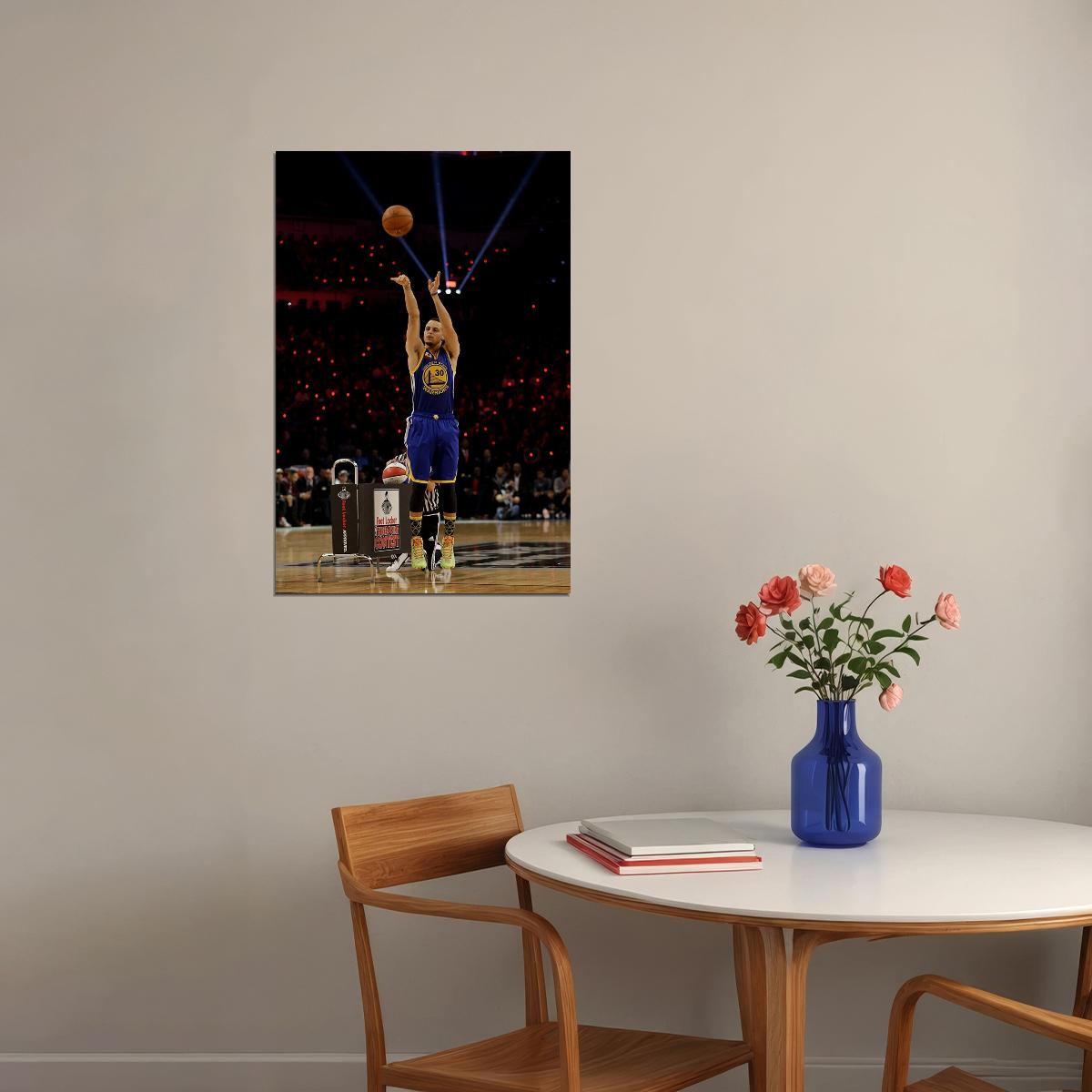 Steph Curry Game Winning Shot Basketball Poster Wall Art Print Home Wall Decor - xonomax
