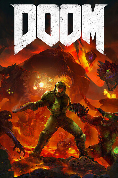Doom Action War Video Game Pc Xbox One Ps4 Poster Wall Art Print Home Wall Decor - xonomax
