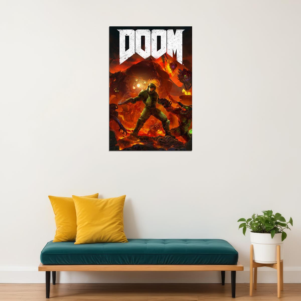 Doom Action War Video Game Pc Xbox One Ps4 Poster Wall Art Print Home Wall Decor - xonomax