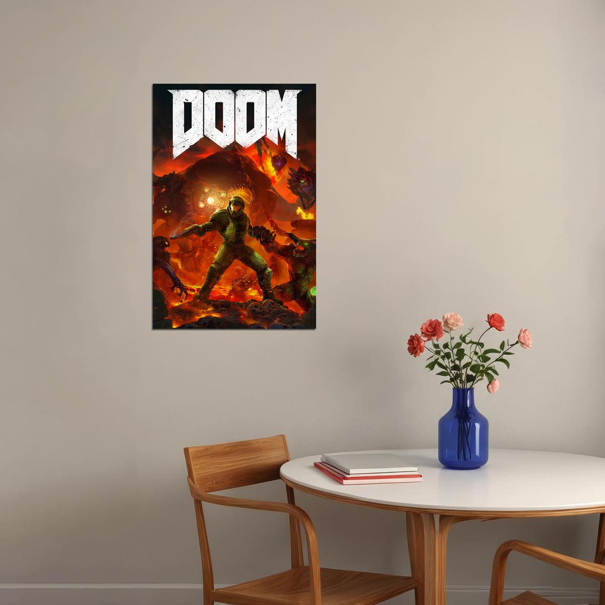 Doom Action War Video Game Pc Xbox One Ps4 Poster Wall Art Print Home Wall Decor - xonomax