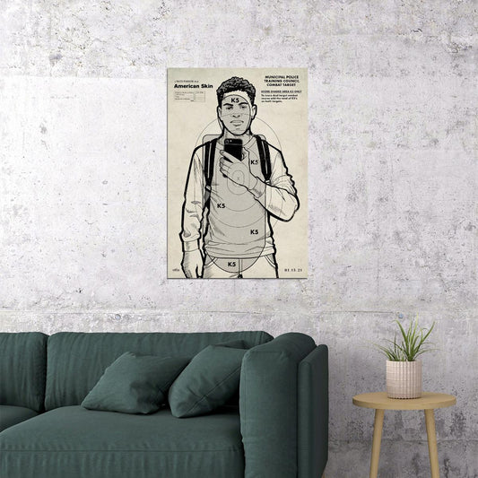 American Skin Movie 2021 Drama Thriller Poster Wall Art Print Home Wall Decor - xonomax