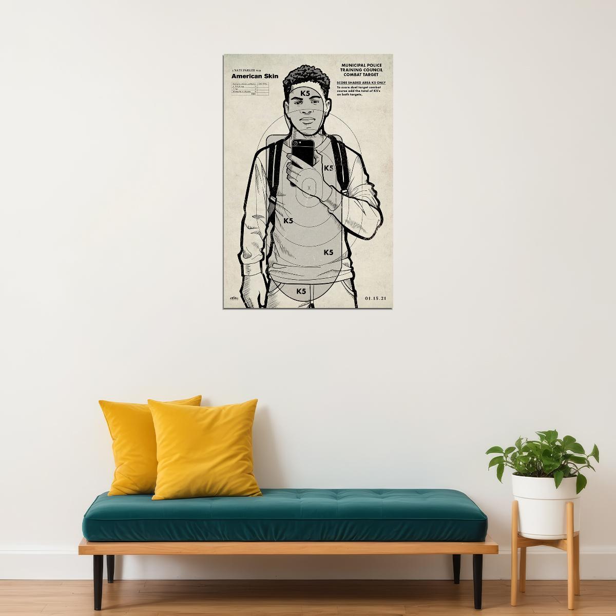 American Skin Movie 2021 Drama Thriller Poster Wall Art Print Home Wall Decor - xonomax