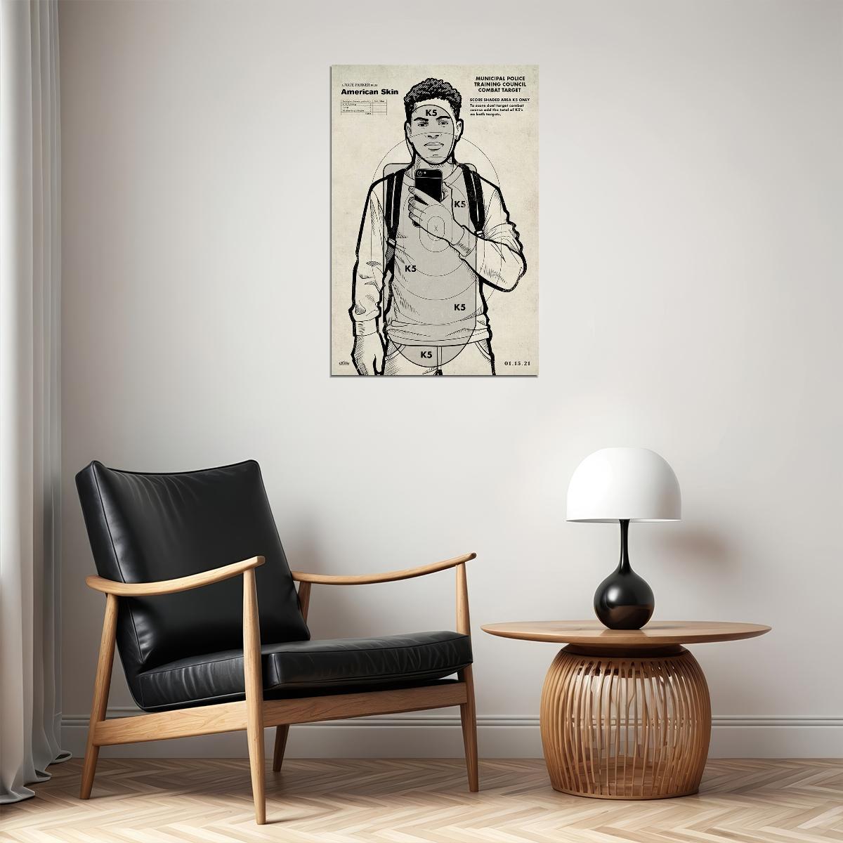 American Skin Movie 2021 Drama Thriller Poster Wall Art Print Home Wall Decor - xonomax
