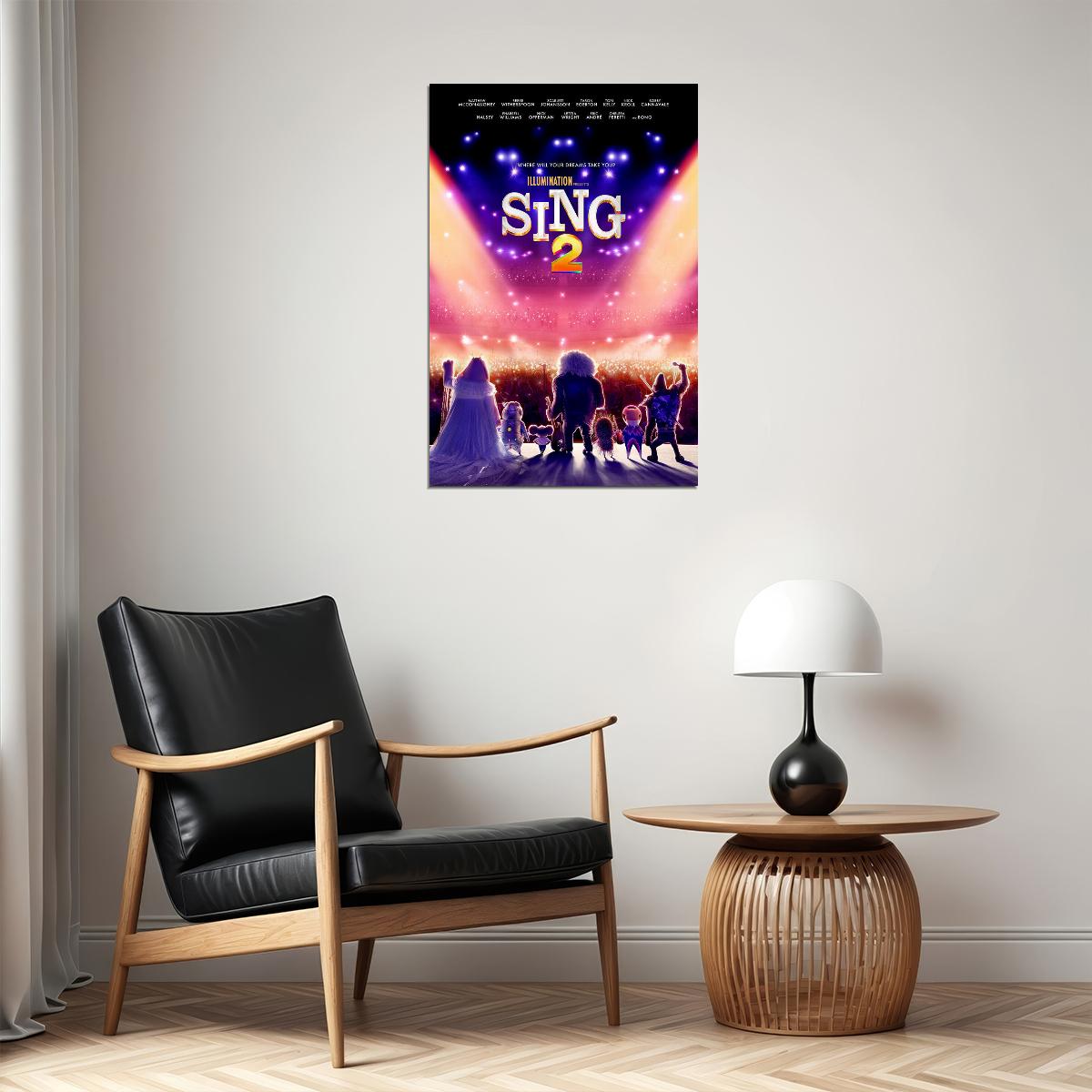 Sing 2 Movie 2021 Action Comedy Animation Poster Wall Art Print Home Wall Decor - xonomax