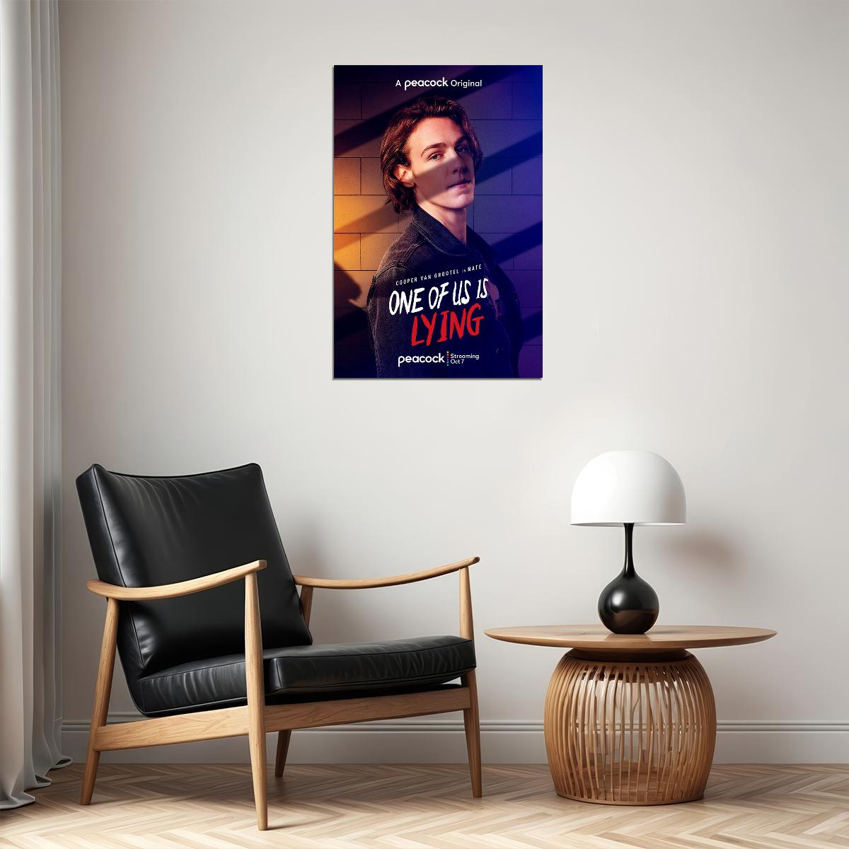 One Of Us Is Lying Full Character Movie 2021 Blue And Red Poster Wall Art Print Home Wall Decor - xonomax